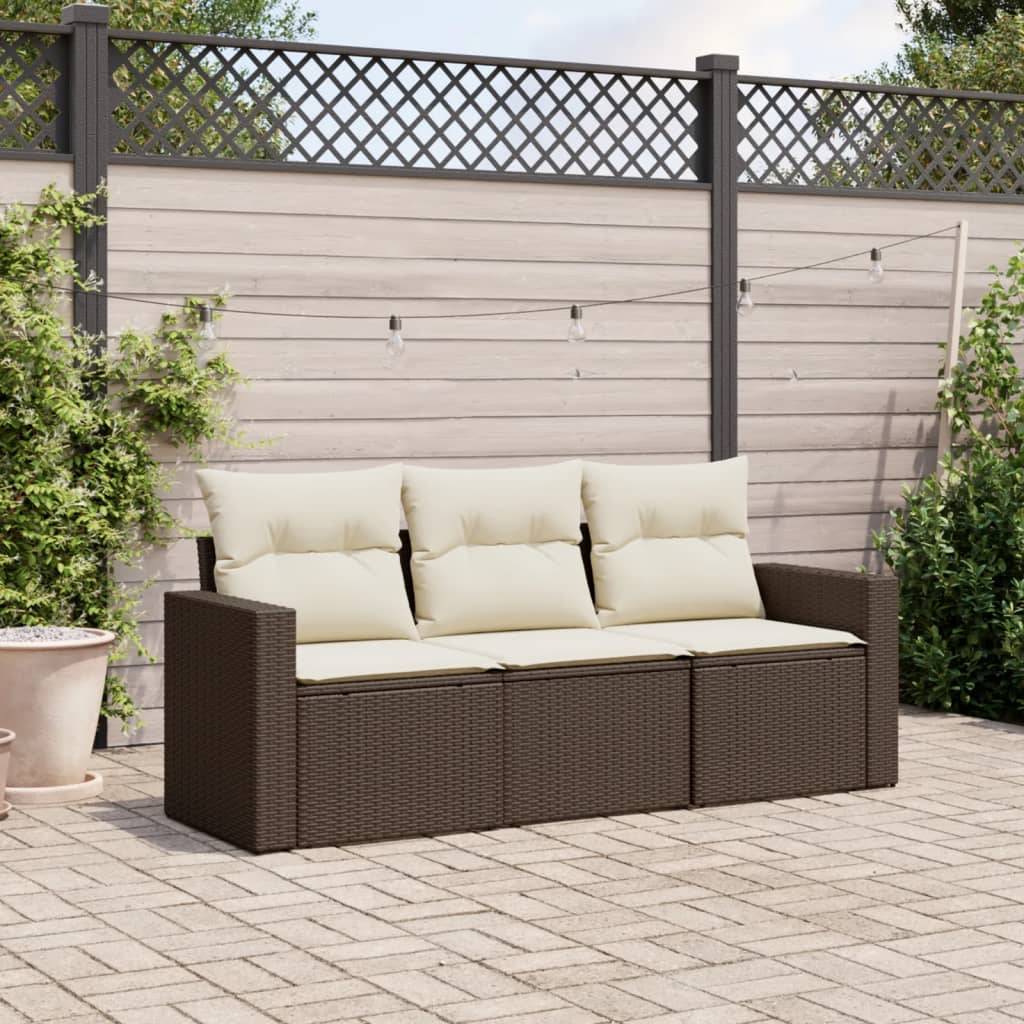 ComfortXL - Salon de jardin 3p résine tressée modulable pour balcon terrasse Marron – ComfortXL Outdoor Living - Image 1