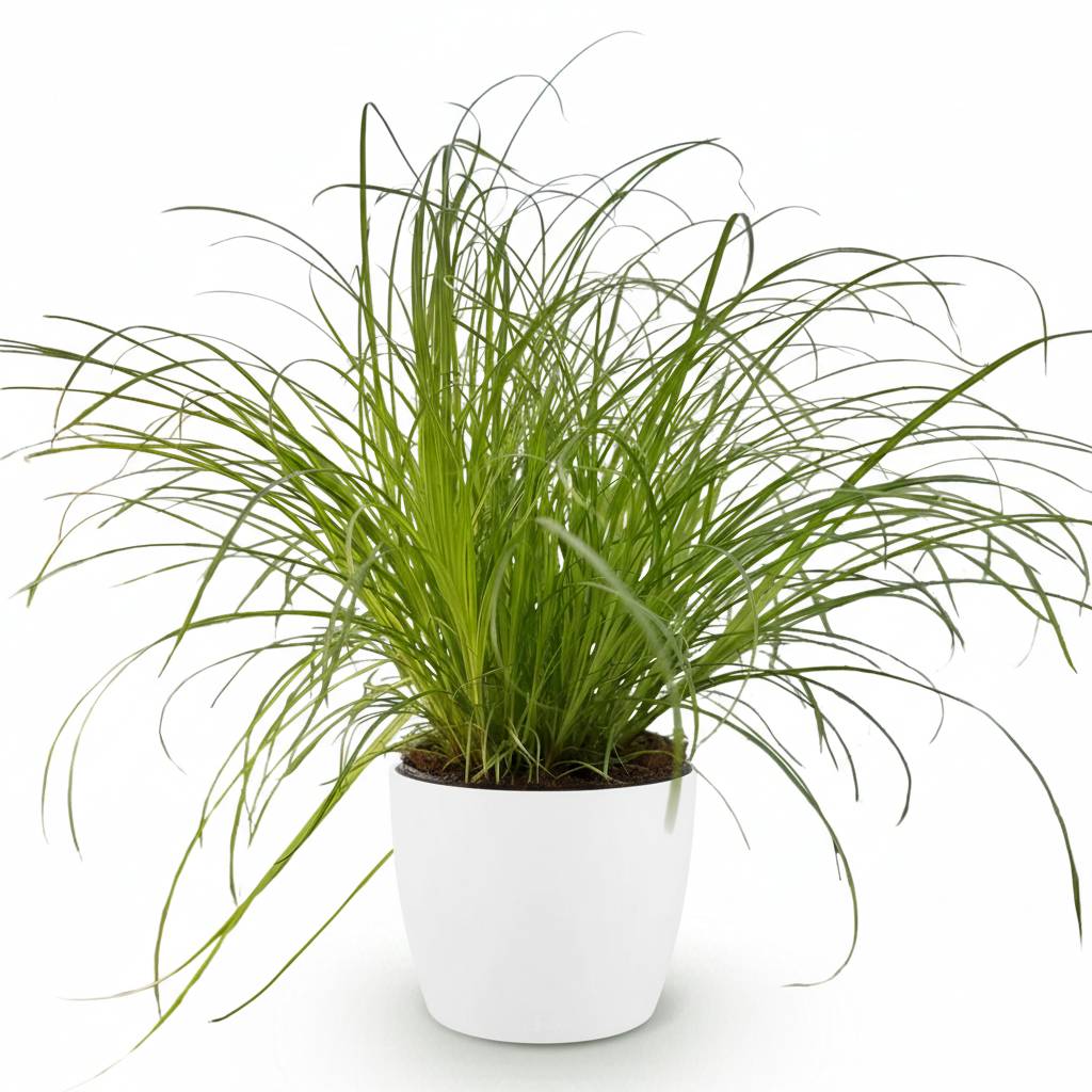 La Green Touch - Cyperus alternifolius Zumula - Papyrus Zumula (herbe à chat) - Avec cache-pot blanc - Pot Ø20 cm, H 30 cm - Image 2