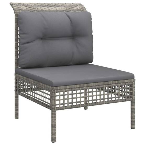 Helloshop26 - Salon de jardin meuble d'extérieur ensemble de mobilier 4 pièces avec coussins gris résine tressée - Imagen 3