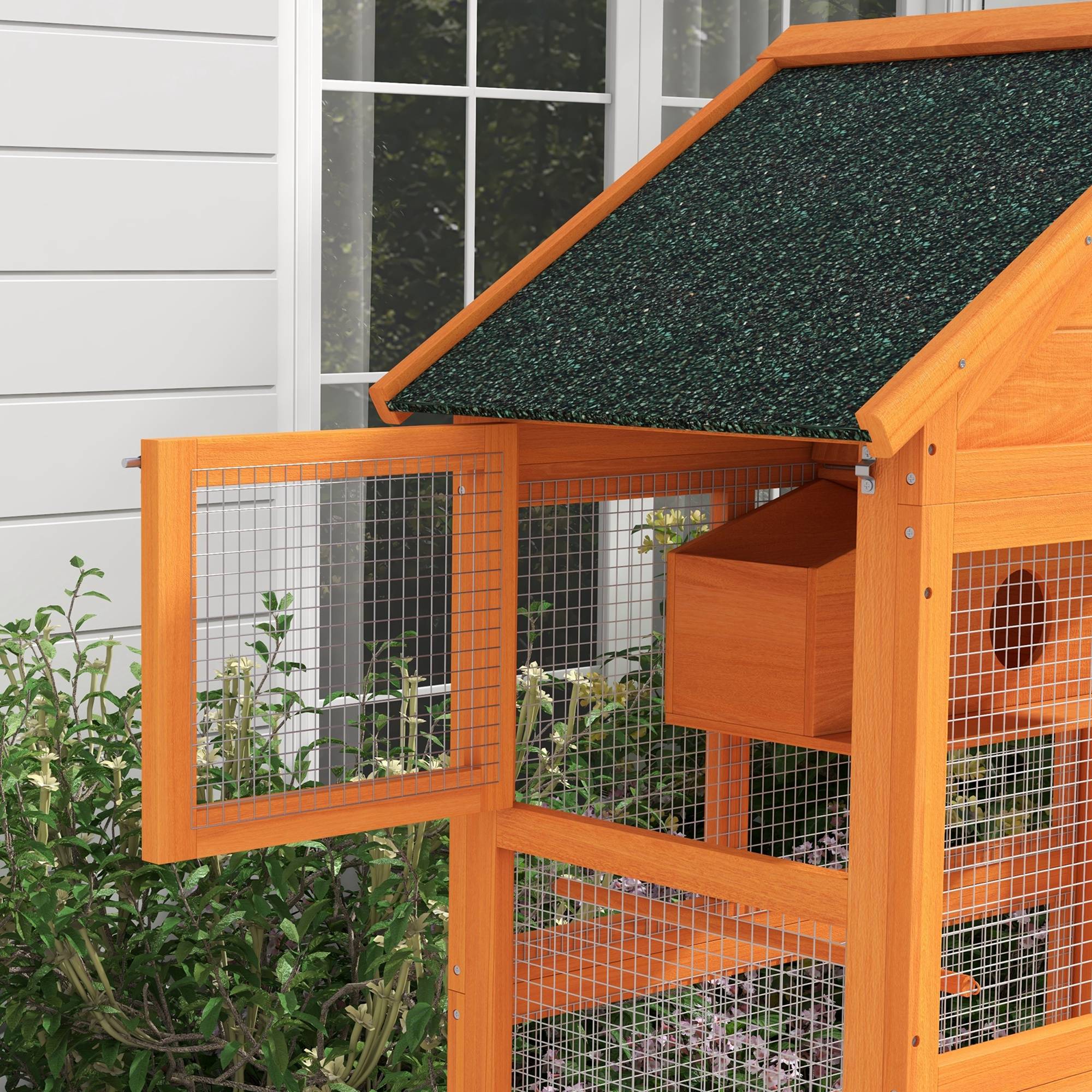 Cage à oiseaux bois orange 92 x 52 x 171 cm - PANGIVO - Image 10