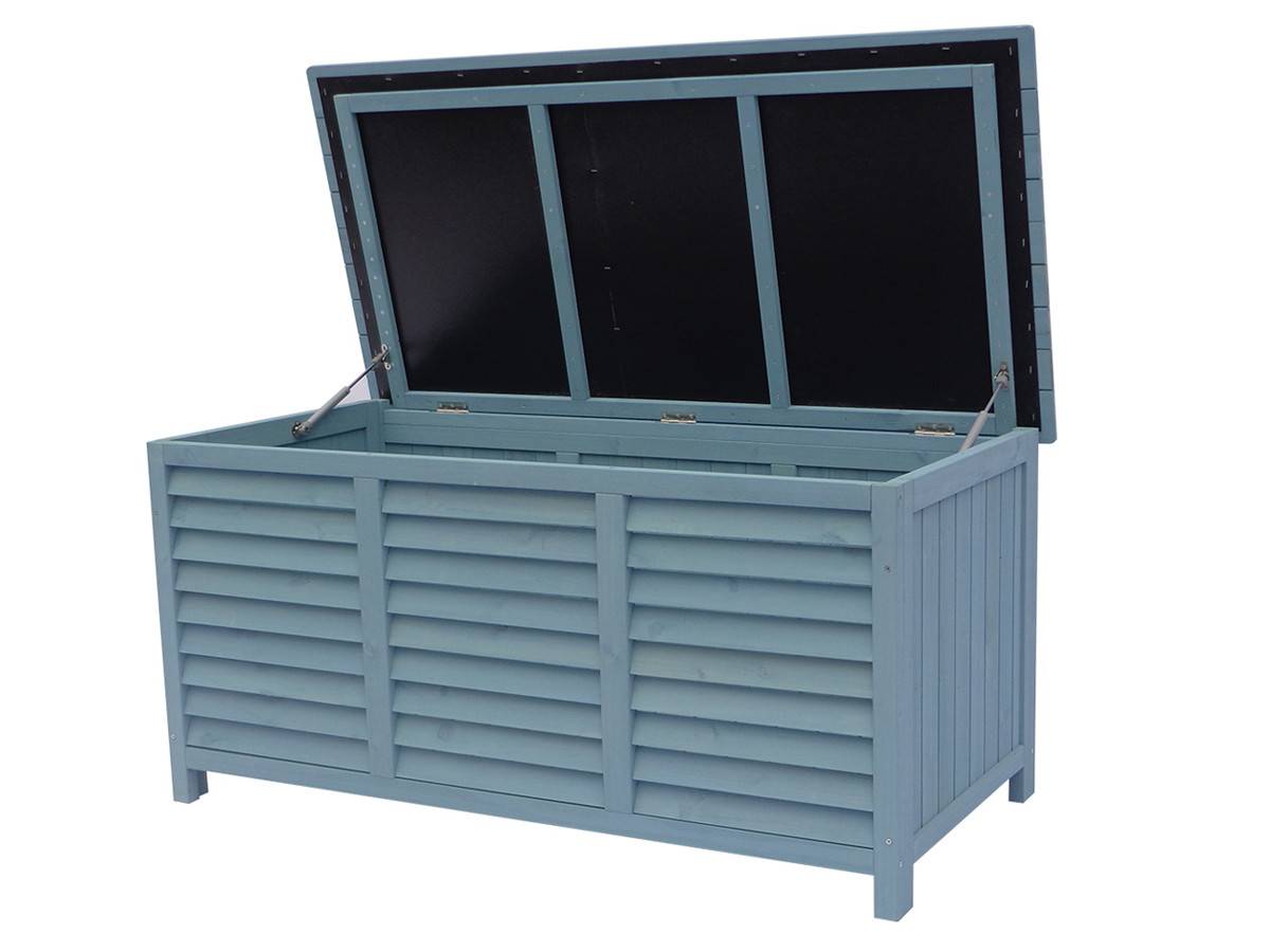Habitat Et Jardin - Coffre De Jardin En Bois "macao" - 130 X 64 X 60 Cm - Bleu Ciel -habitat Et Jardin - Image 2