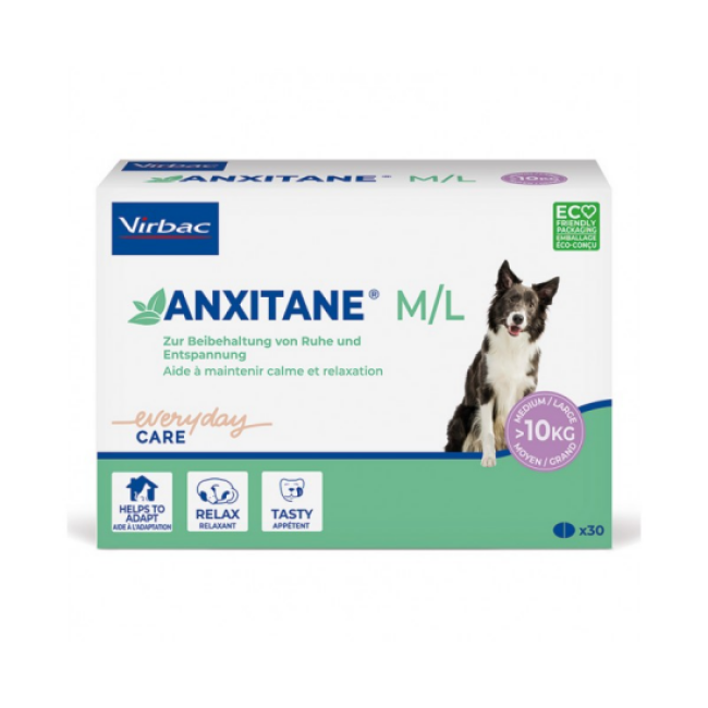 Anxitane Compléments alimentaires pour anxiété des chiens M et L Boîte 30 Comprimés