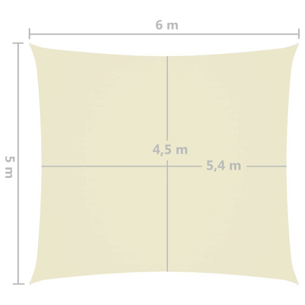 Helloshop26 - Voile toile d'ombrage parasol tissu oxford rectangulaire 5 x 6 m crème - Imagen 6