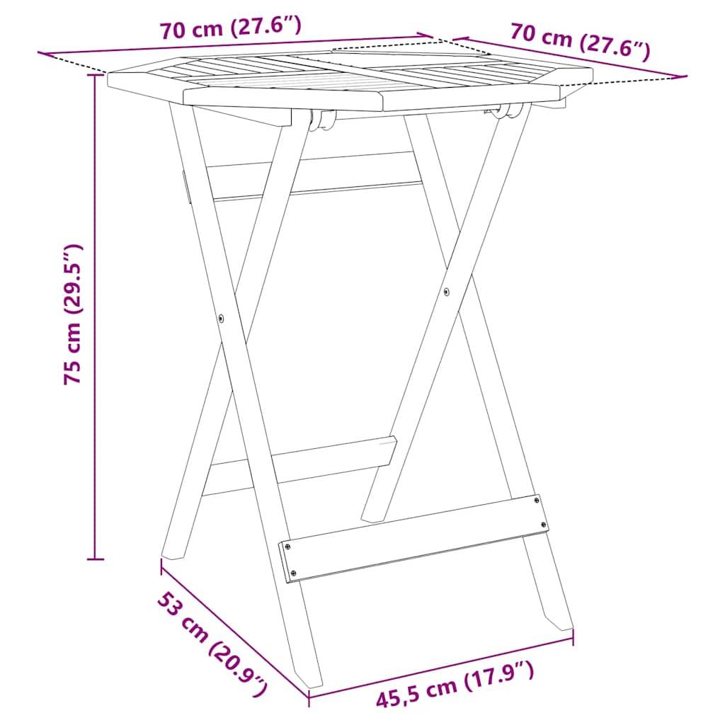Table de Jardin Pliable Ronde Ø70cm en Acacia Massif Huilé, Pratique et Robuste pour 2 Personnes – ComfortXL Outdoor Living - Image 6