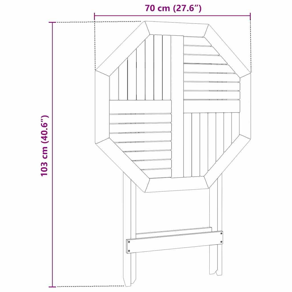 Table de Jardin Pliable Ronde Ø70cm en Acacia Massif Huilé, Pratique et Robuste pour 2 Personnes – ComfortXL Outdoor Living - Image 7