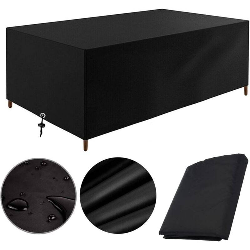 IntiMeg - Housse de protection pour table de jardin Oxford 420D - Imperméable, coupe-vent, protection UV, résistante au froid (180 x 100 x 70 cm) IntiMeg