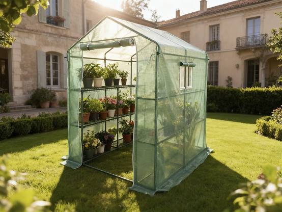 Serre Tomates De Jardin Avec étagères "lys" - 2.04 M² - 130g - Vert -habitat Et Jardin - Image 2