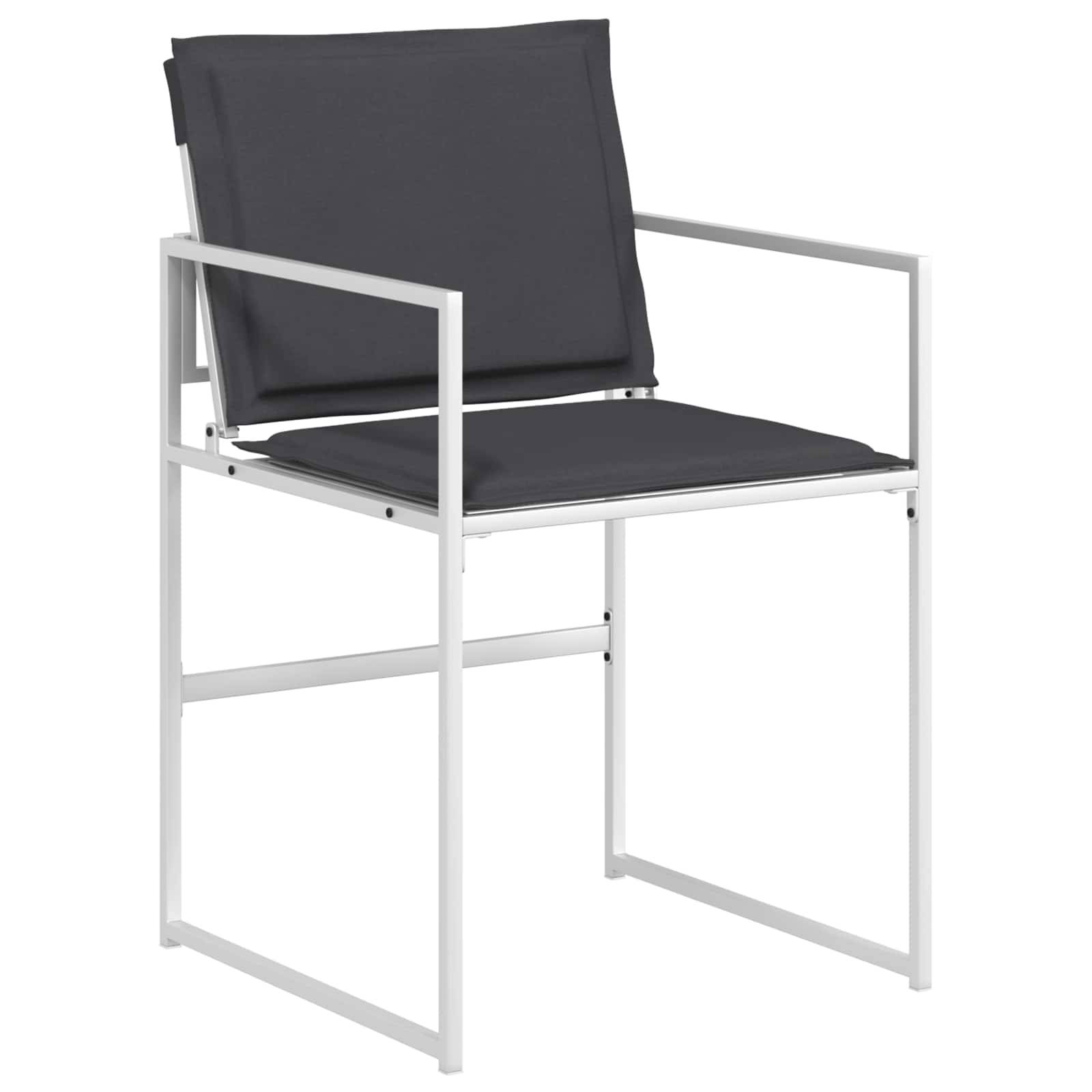 Ensemble de salle à manger de jardin acier et textilène noir 80 x 80 x 73 cm, Poids:39.6kg - PANGIVO - Image 4