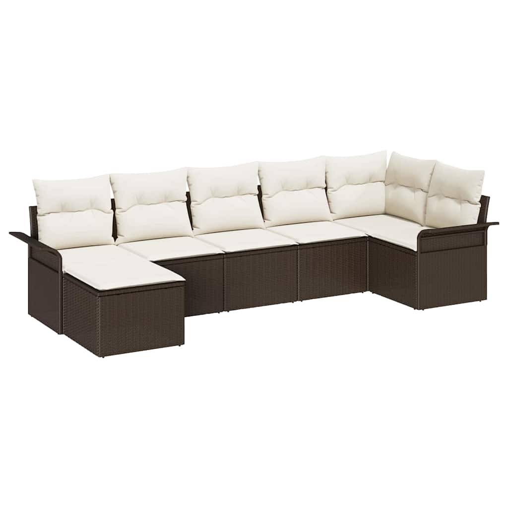 Salon de jardin bas 5 places en polyrotin avec table et pouf pour terrasse Noir – ComfortXL Outdoor Living - Image 2