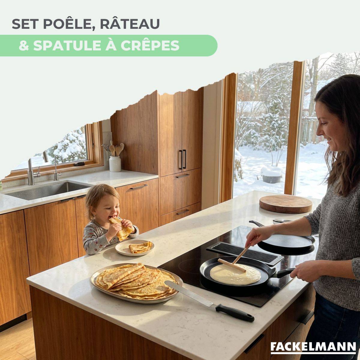 Set chandeleur crêpière 26 cm et 2 ustensiles Fackelmann Brandao - Image 2