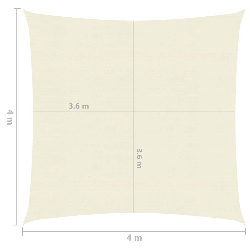 Helloshop26 - Voile d'ombrage 160 g/m² 4 x 4 m pehd crème - Imagen 6