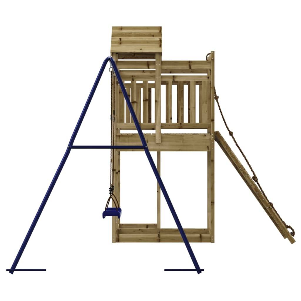 Helloshop26 - Aire de jeux d'extérieur balançoires toboggan portiques robuste jeux jardin 291 x 282 x 238 cm bois de pin imprégné - Imagen 5