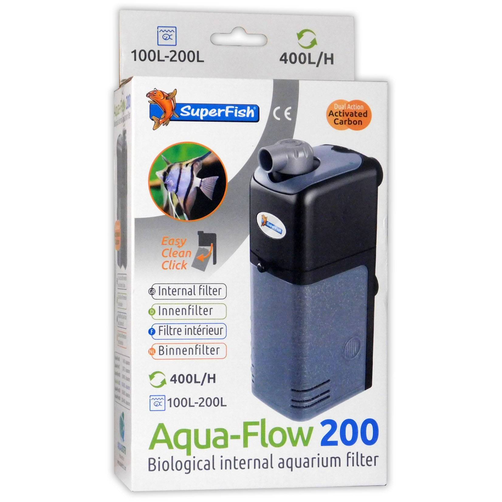 Superfish - Filtre interne aquarium 400 L/h plastique noir 6 W - SUPERFISH