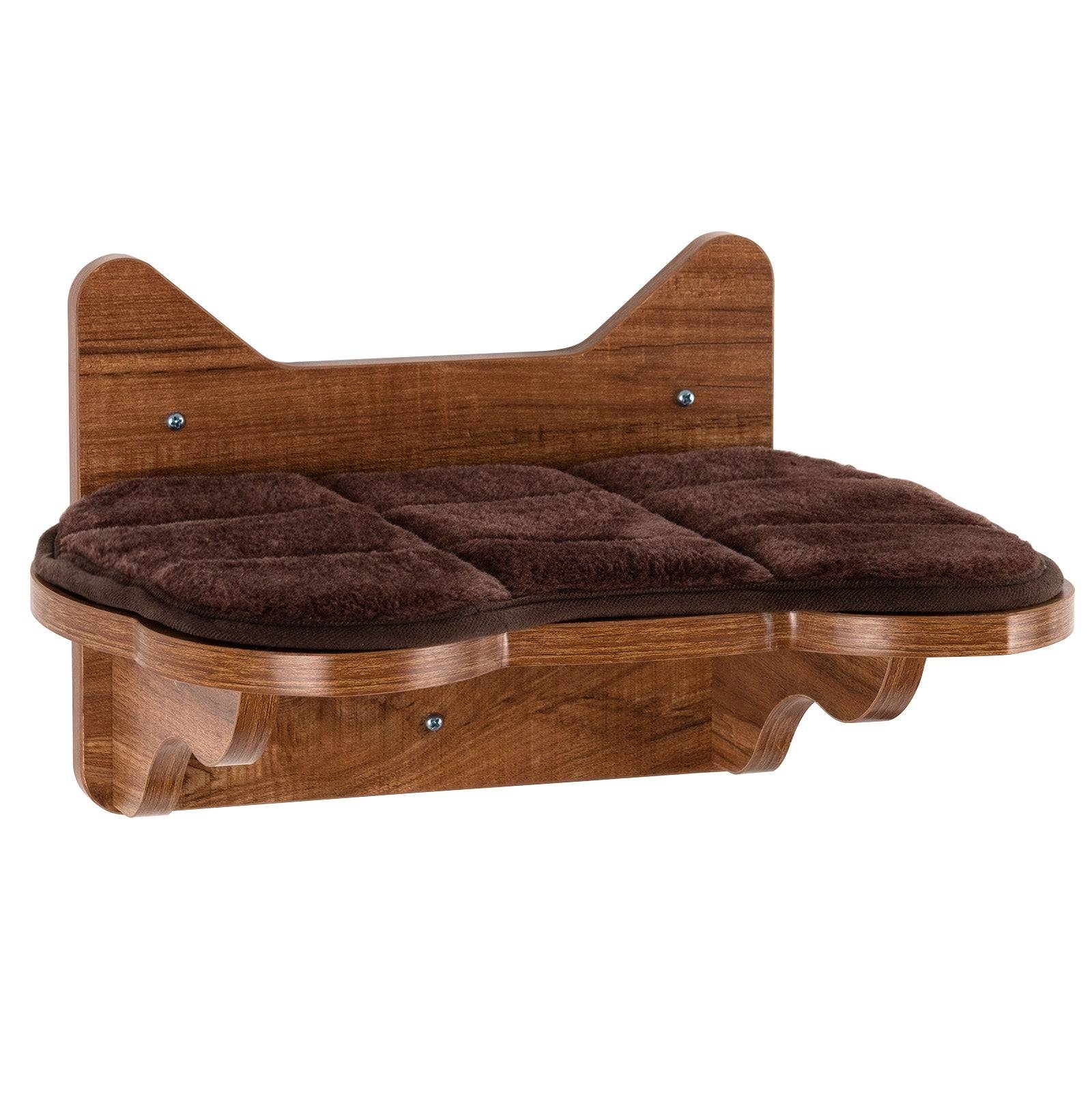 Helloshop26 - Arbre à chat mural en bois avec couchage et escalier pont à 9 étapes 123 x 20 x 17 cm charge max : 10 kg marron - Imagen 2
