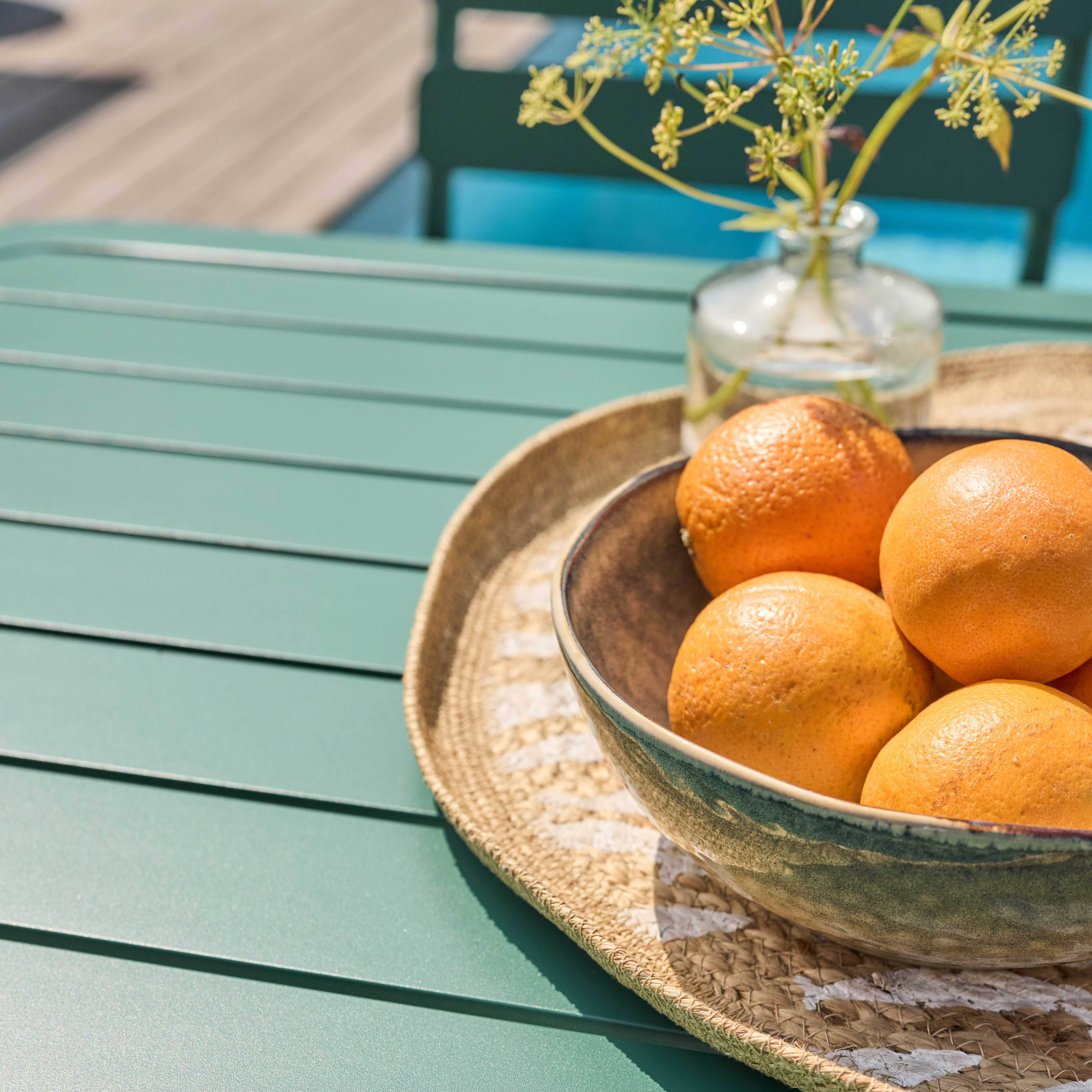 Oviala - Ensemble table de jardin et 8 chaises vert foncé Almada - Oviala - Imagen 5