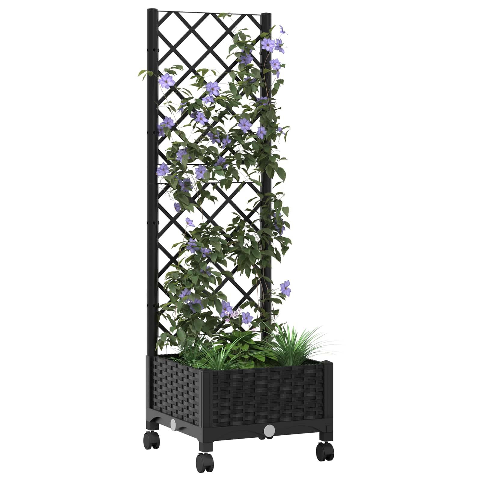 Bac à fleurs polypropylène noir 40 x 40 x 131.5 cm - PANGIVO - Image 3