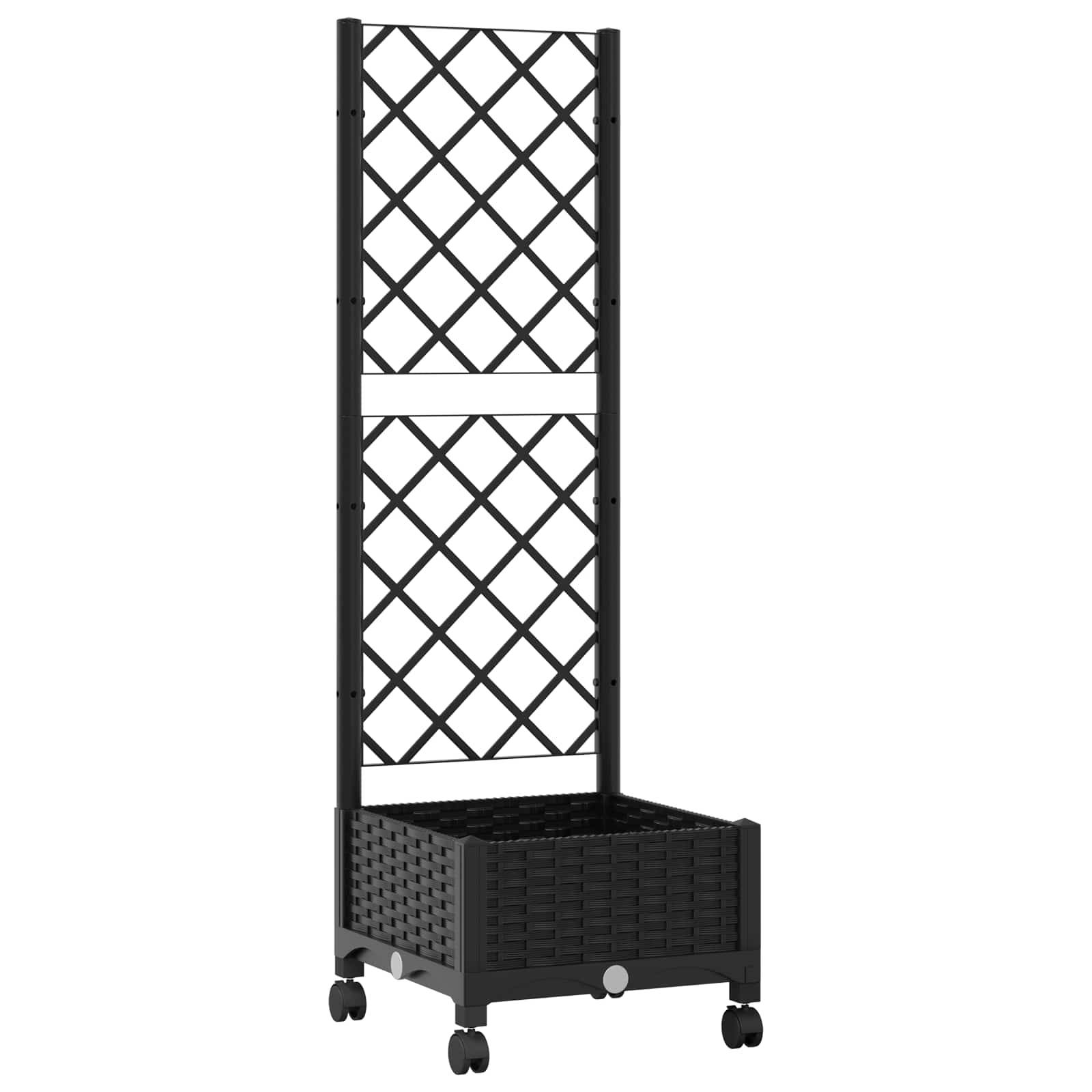 Bac à fleurs polypropylène noir 40 x 40 x 131.5 cm - PANGIVO - Image 2