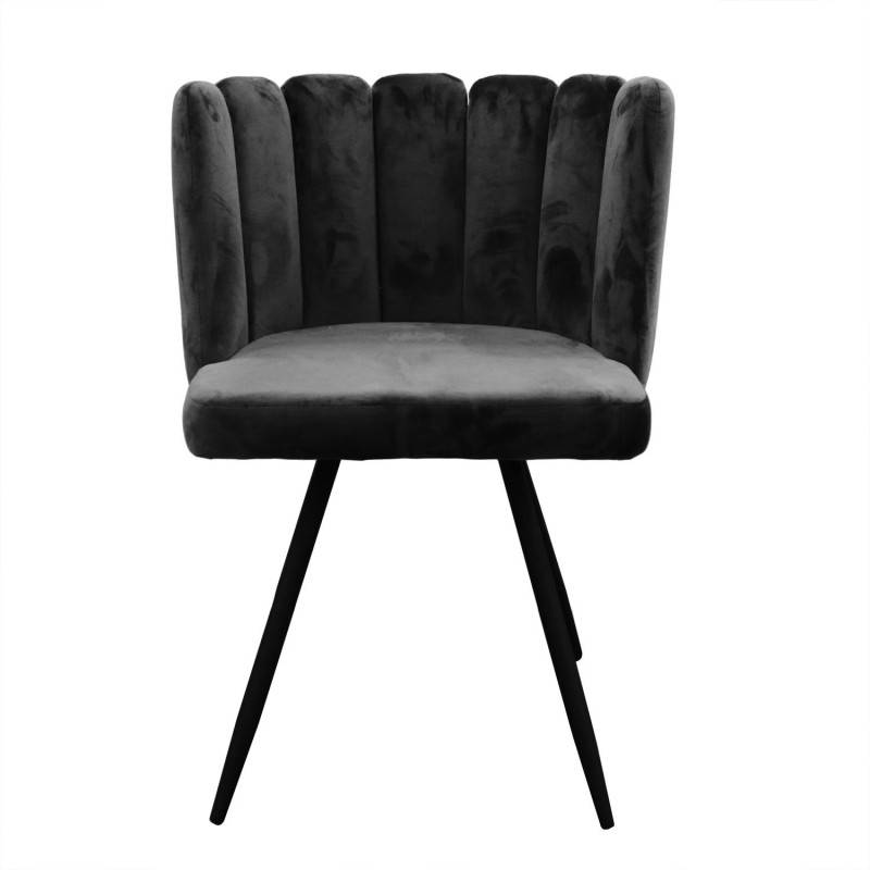 The Home Deco Factory - Chaise Ariel velours noir - Image 4