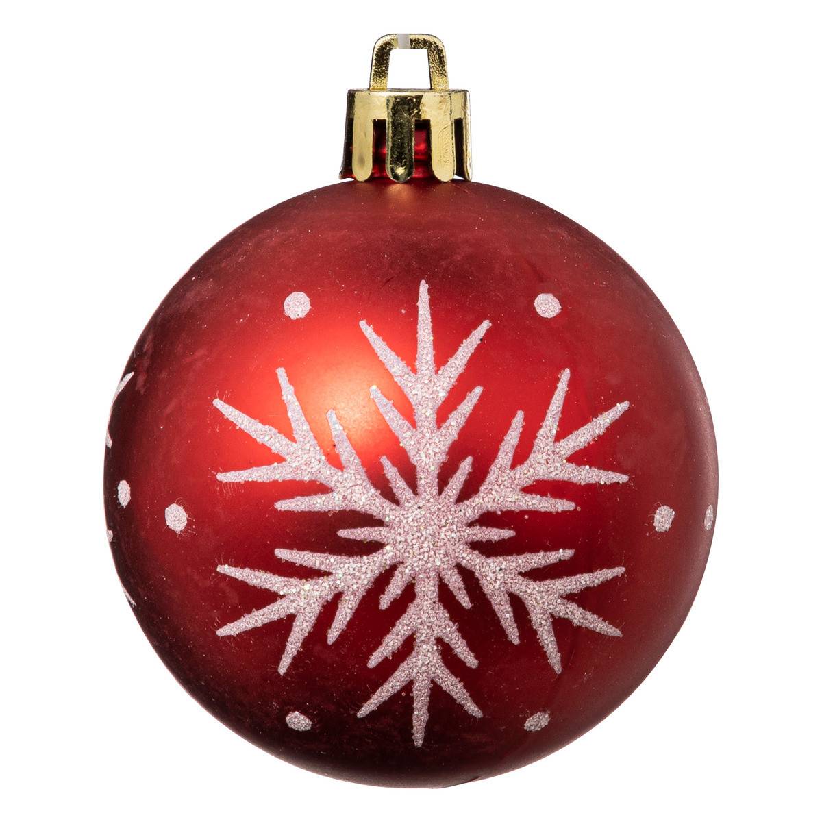 Fééric Lights & Christmas - Boules de Noël "Colorama de Noël" lot de 25 en plastique D6cm rouge blanc - Atmosphera Créateur d'intérieur - Imagen 6