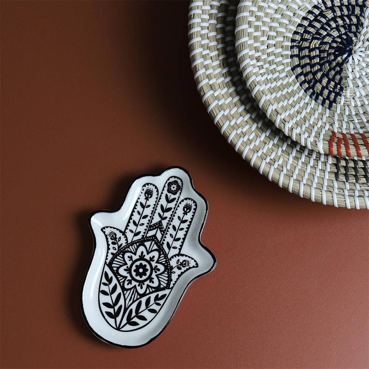 Paris Prix Vide-Poche Main De Fatma En Céramique 20cm - Marron, Chic Et Ethnique