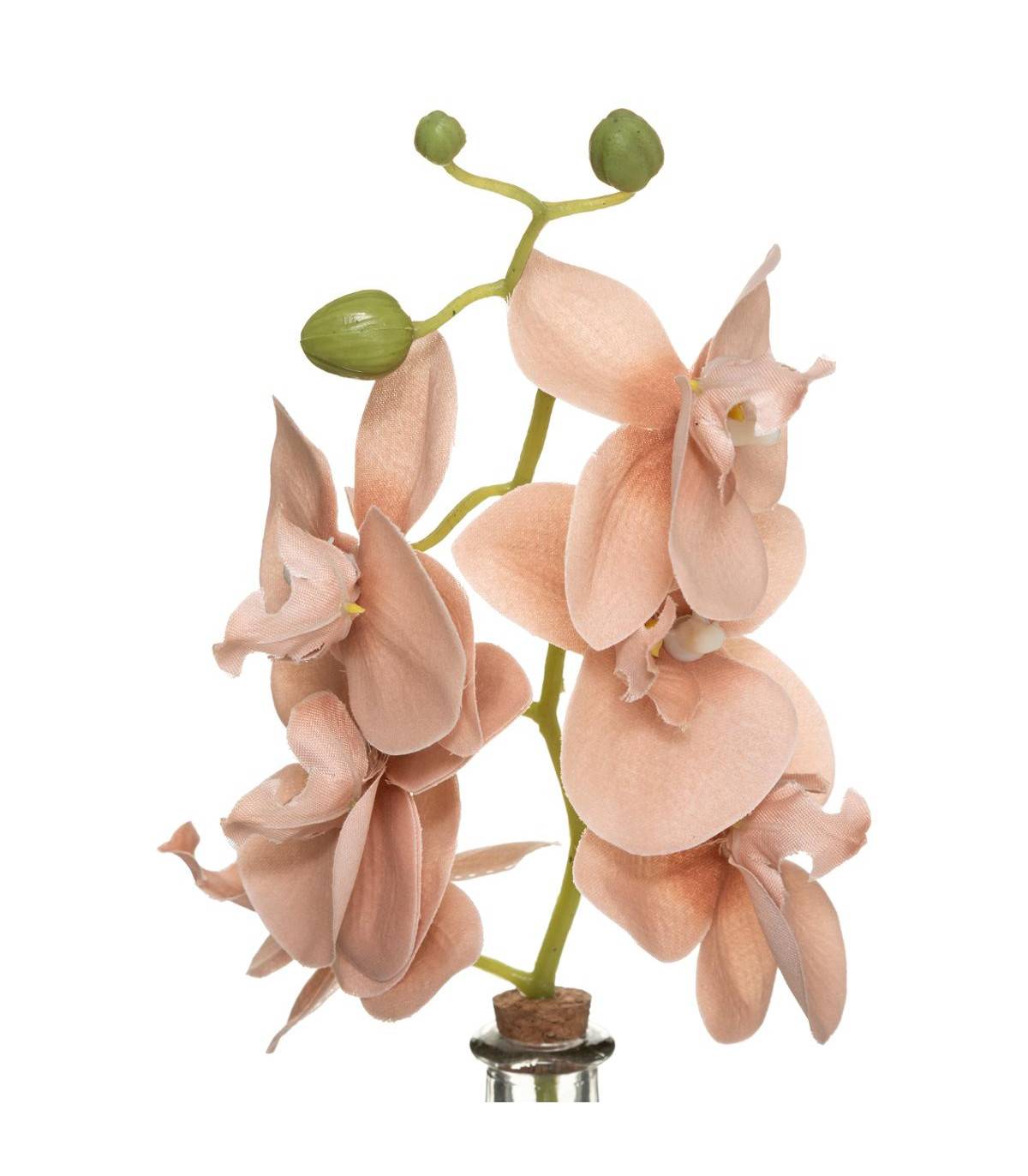 Composition florale artificelle Orchidée en Soie Vase en Verre H 35 cm - Imagen 2