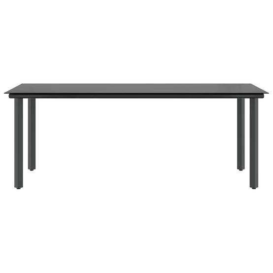 Salon de Jardin 8 Personnes Résine Tressée Grande Table Verre avec Coussins pour Famille Nombreuse Noir 200x100cm – ComfortXL Outdoor Living - Image 7