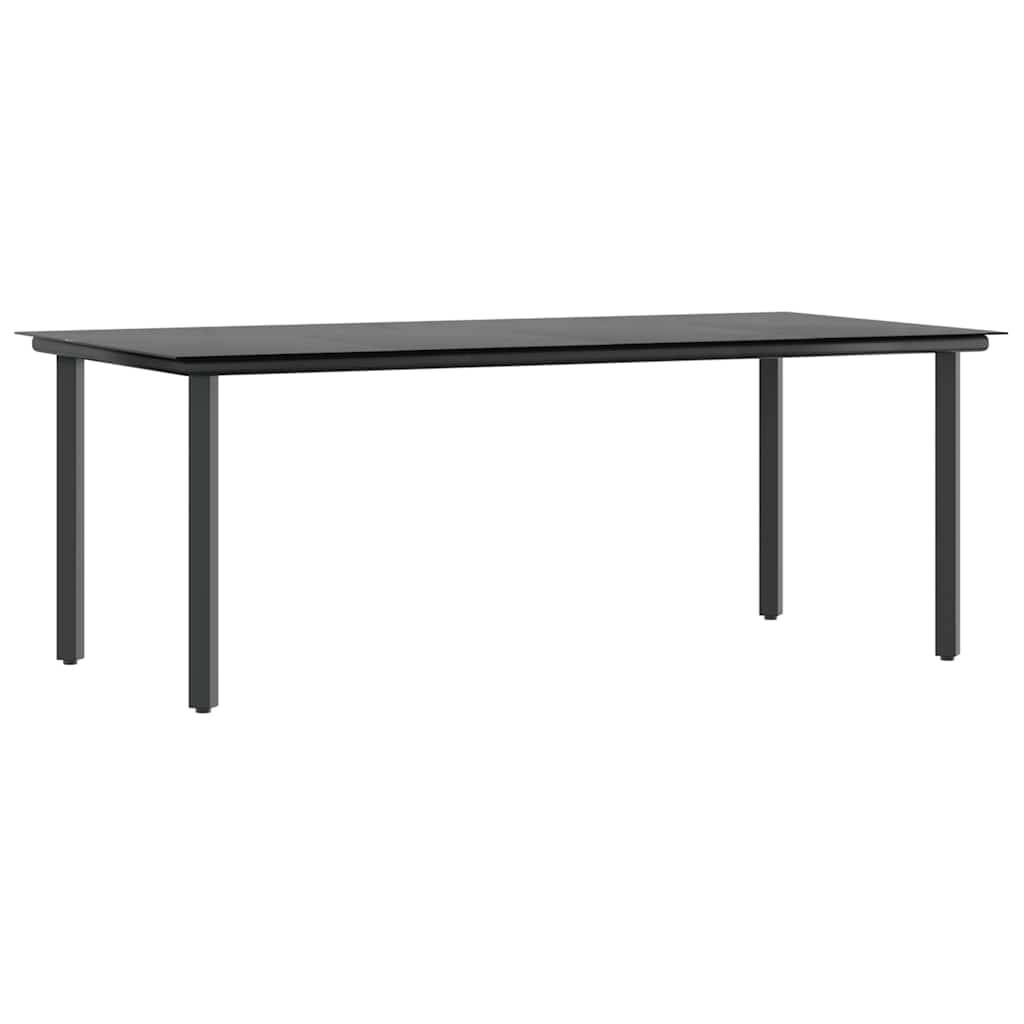 Salon de Jardin 8 Personnes Résine Tressée Grande Table Verre avec Coussins pour Famille Nombreuse Noir 200x100cm – ComfortXL Outdoor Living - Image 5