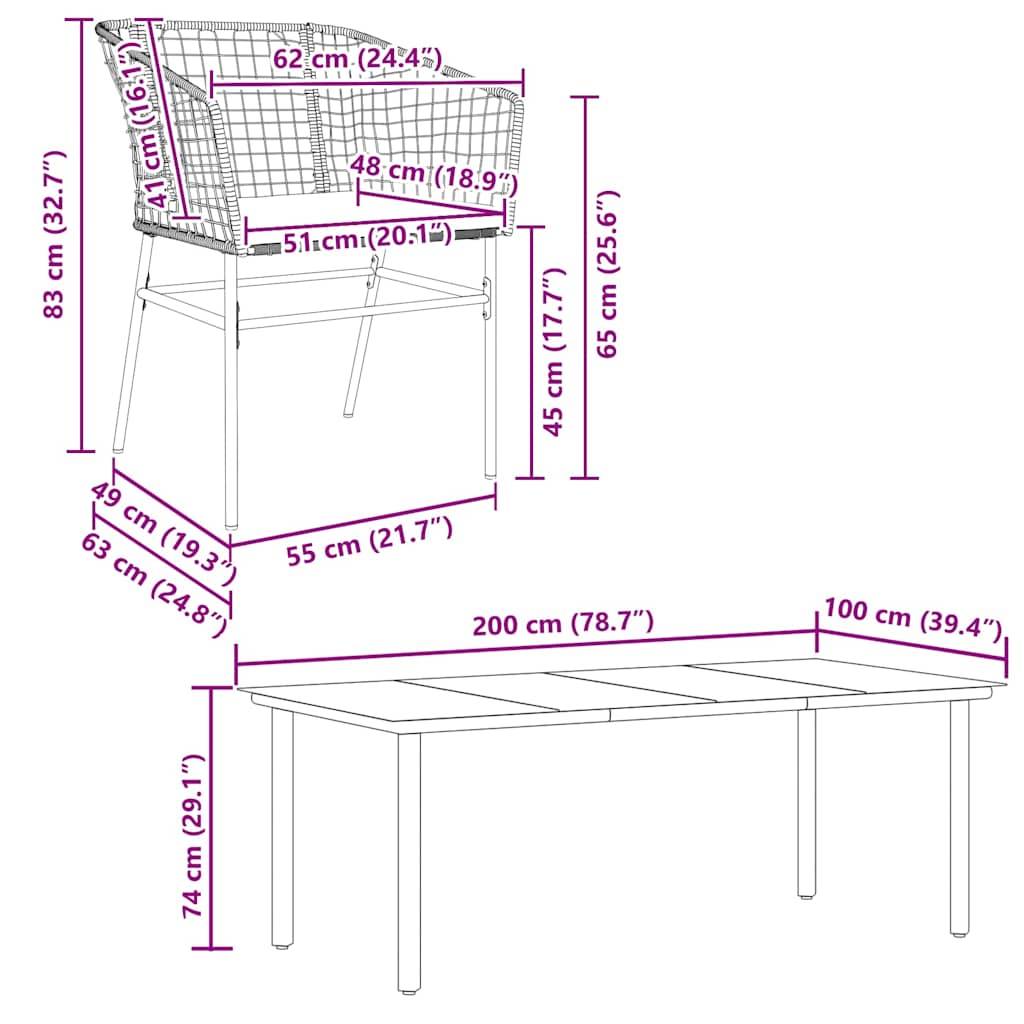 Salon de Jardin 8 Personnes Résine Tressée Grande Table Verre avec Coussins pour Famille Nombreuse Noir 200x100cm – ComfortXL Outdoor Living - Image 10