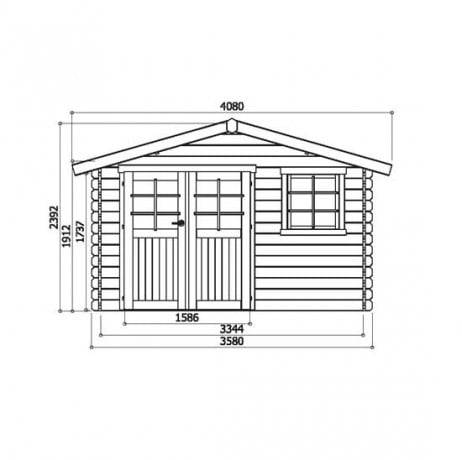 Abri de jardin Chimay en bois 9,18 m², Toiture Shingle gris, Plancher Oui - Imagen 2