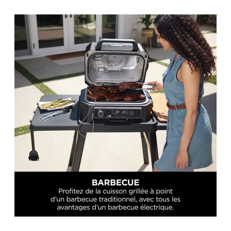Barbecue électrique Et Fumoir Avec Thermometre - Ninja - Woodfire Pro Xl - Og850eu - Barbecue Et Air Fryer D'extérieur - Imagen 3