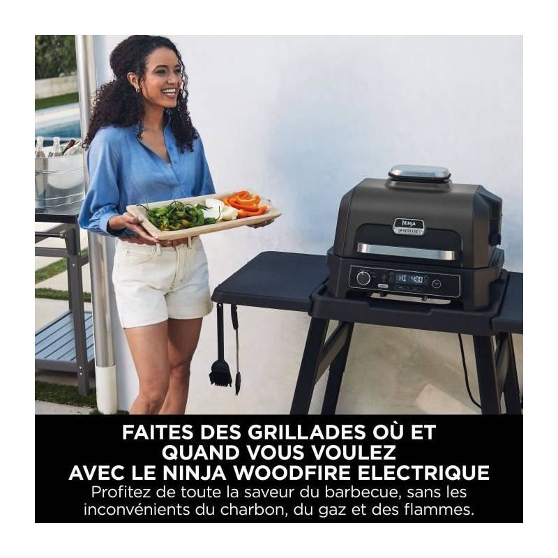 Barbecue électrique Et Fumoir Avec Thermometre - Ninja - Woodfire Pro Xl - Og850eu - Barbecue Et Air Fryer D'extérieur - Imagen 6