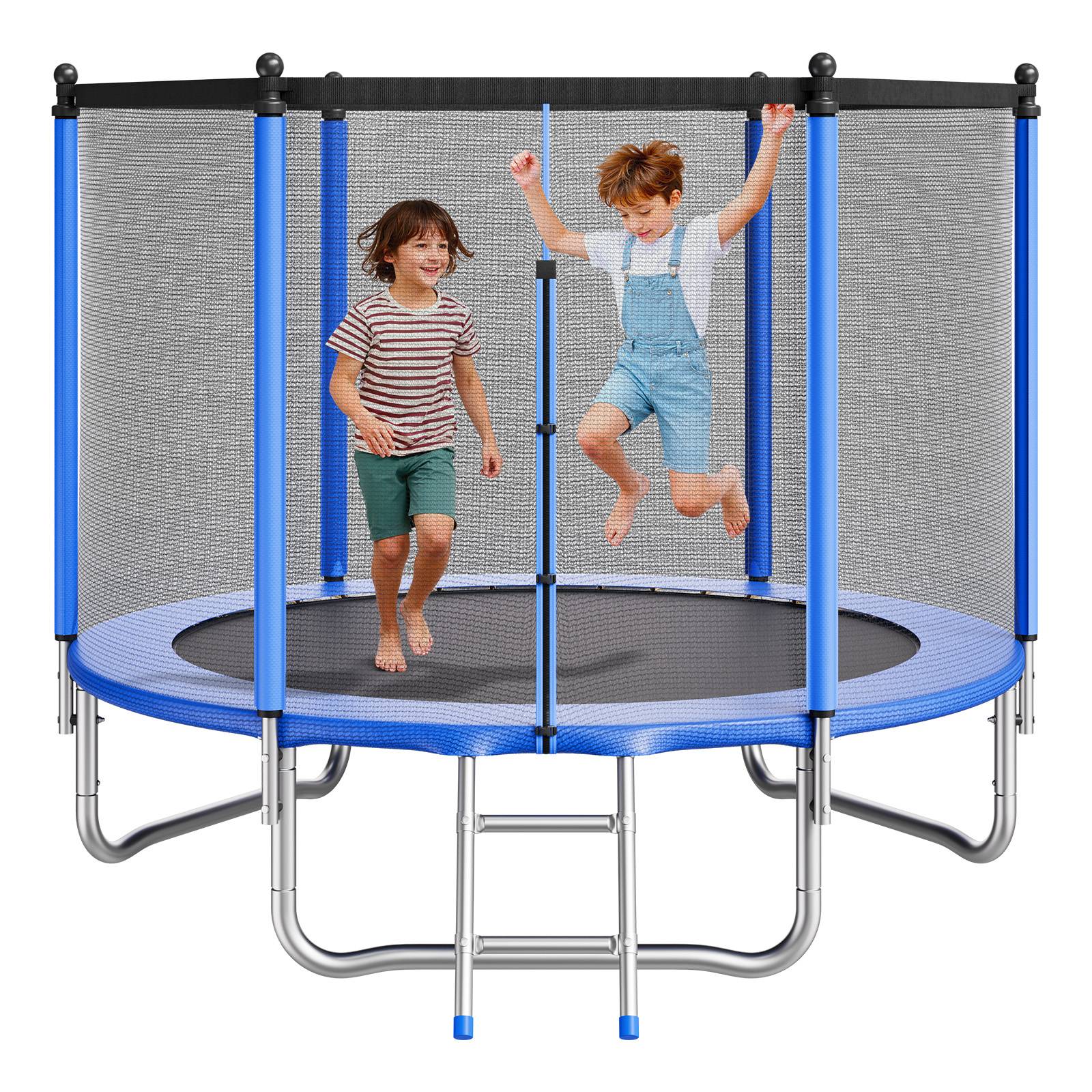 Vevor - VEVOR Trampoline extérieur 244 x 244 cm, cadre acier antirouille, filet sécurité 360°, 42 ressorts, capacité 120 kg, conforme ASTM. - Image 1