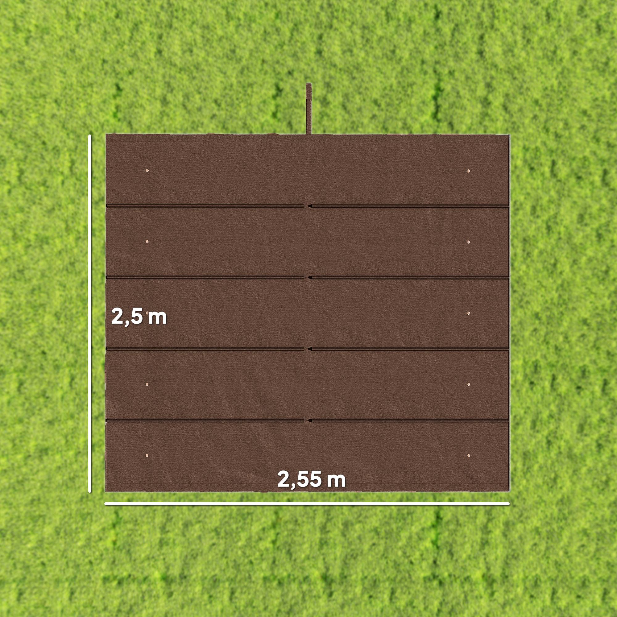 Toile de Rechange pour Pergola 3x3m Tissu Polyester Rétractable Anti-UV avec Drainage 250x255 cm Café - ComfortXL Outdoor Living - Image 5