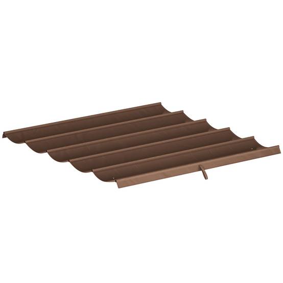 Toile de Rechange pour Pergola 3x3m Tissu Polyester Rétractable Anti-UV avec Drainage 250x255 cm Café - ComfortXL Outdoor Living - Image 2