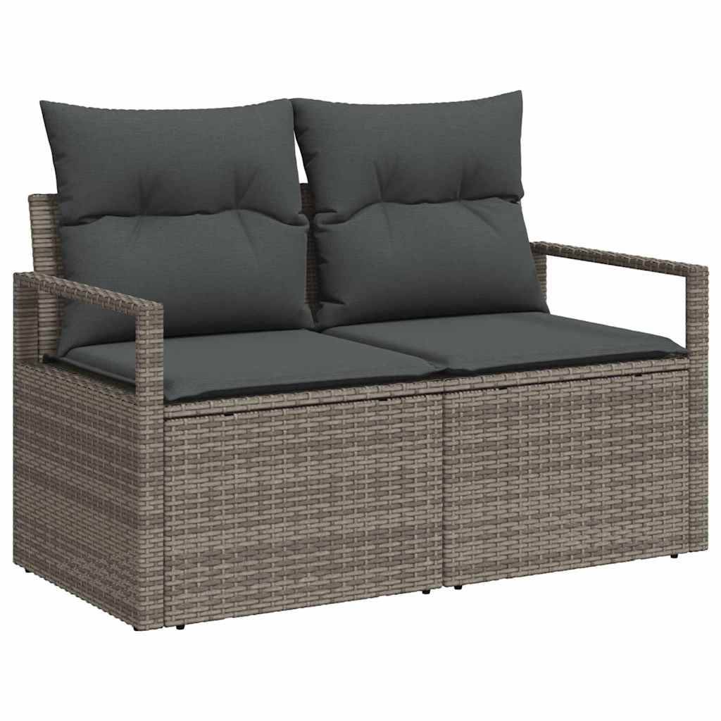 Mobilier Détente 7 Éléments Rotin Synthétique Gris avec Rangement Pratique pour Patio Moderne – ComfortXL Outdoor Living - Image 4