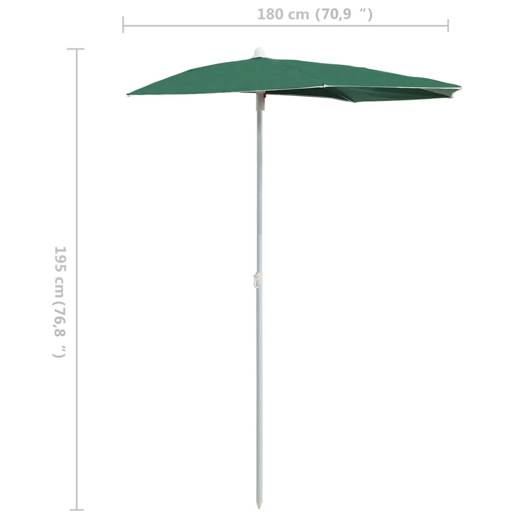 PANGIVO - Demi-parasol de jardin polyester acier vert 180 x 90 x 195 cm - PANGIVO - Image 8
