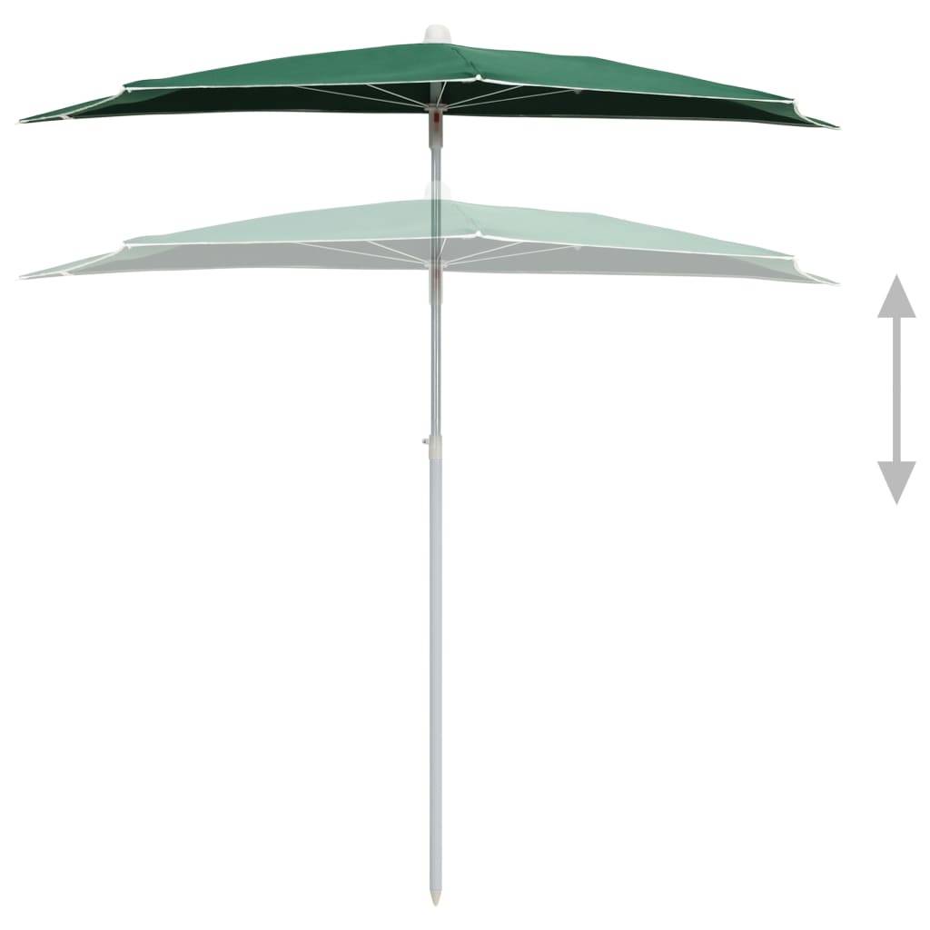 PANGIVO - Demi-parasol de jardin polyester acier vert 180 x 90 x 195 cm - PANGIVO - Image 4