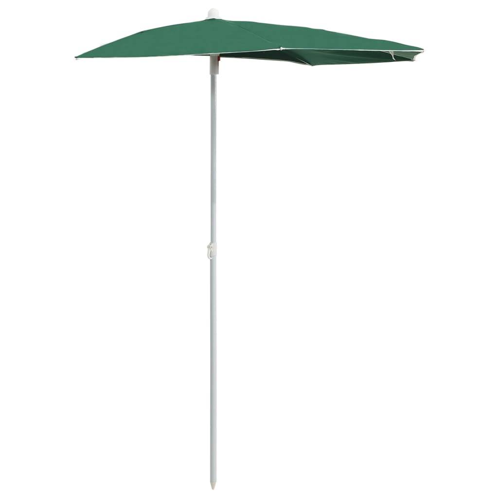 PANGIVO - Demi-parasol de jardin polyester acier vert 180 x 90 x 195 cm - PANGIVO - Image 2