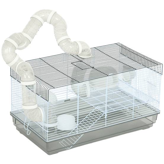 Cage pour hamster acier gris 58 x 32 x 31 cm - PANGIVO - Image 1