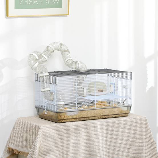 Cage pour hamster acier gris 58 x 32 x 31 cm - PANGIVO - Image 3