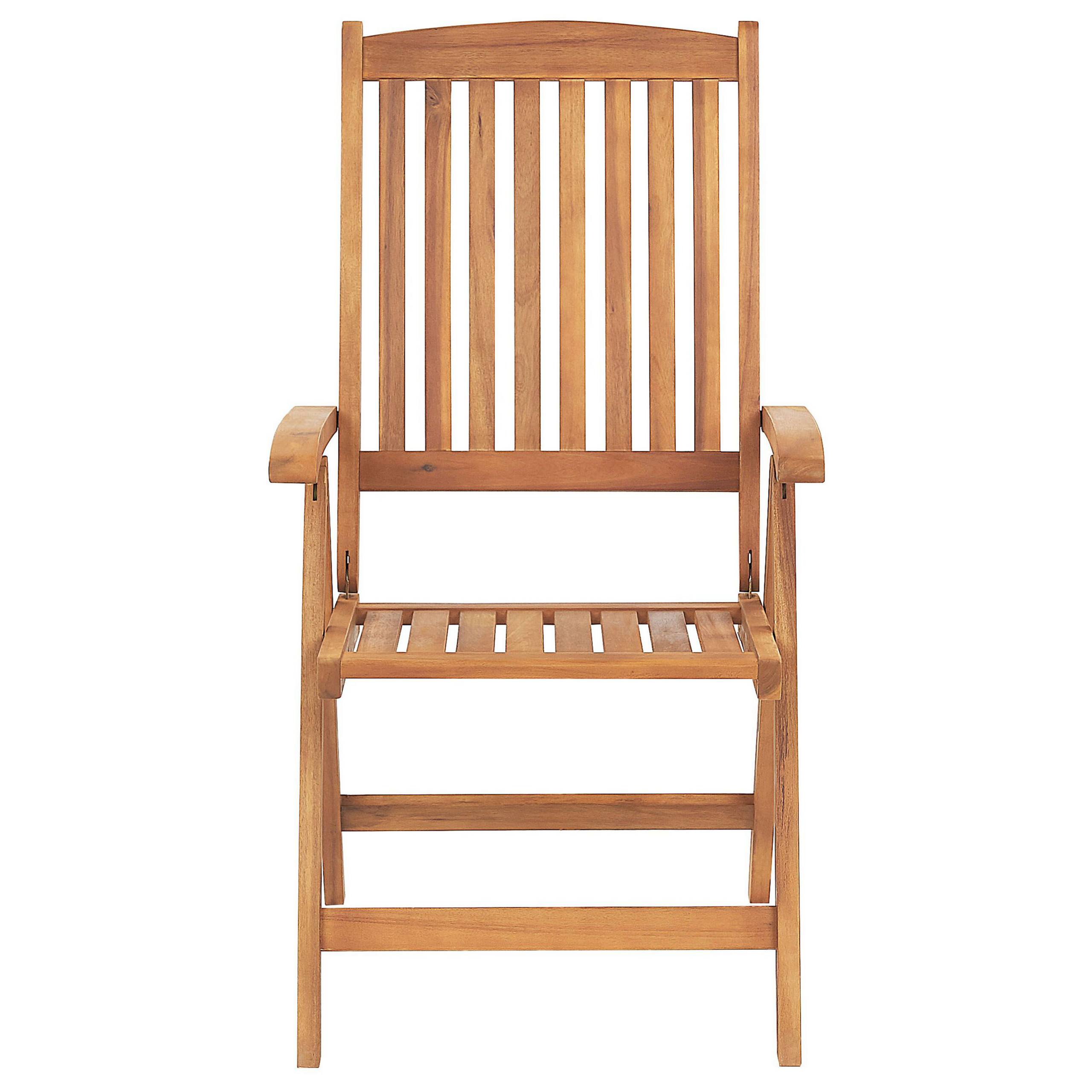 Beliani - Chaises de Jardin Pliables en Bois d\'Acacia avec Coussins Rouge Terracotta pour 6 Personnes Rustiques et Durables pour Terrasse - Imagen 6