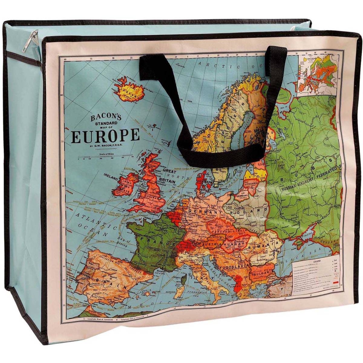 Sil - Sac de rangement Carte d'Europe 55 x 26 x 47 cm