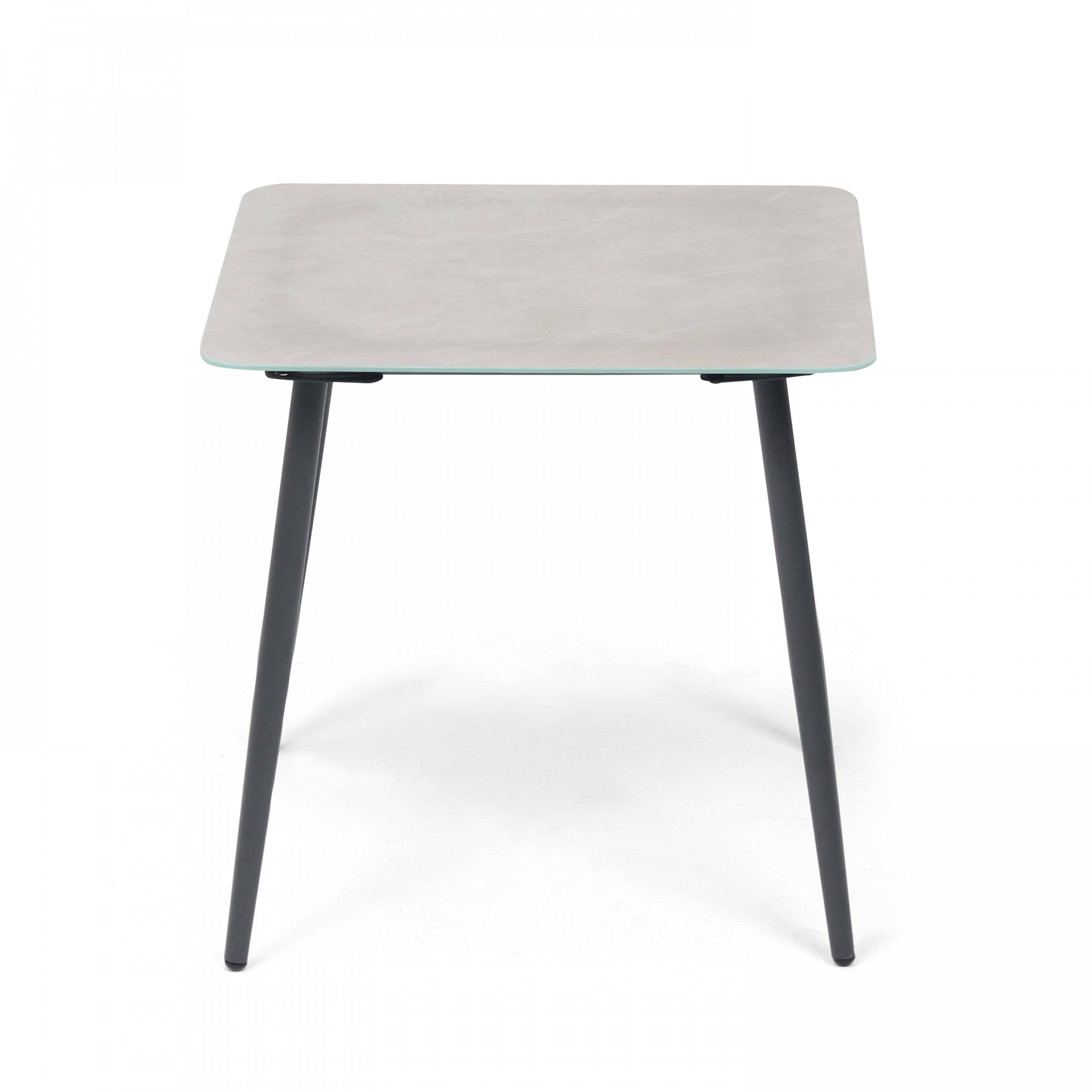 Oviala - Petite table basse de jardin en acier gris Costa Rica - Oviala - Imagen 3
