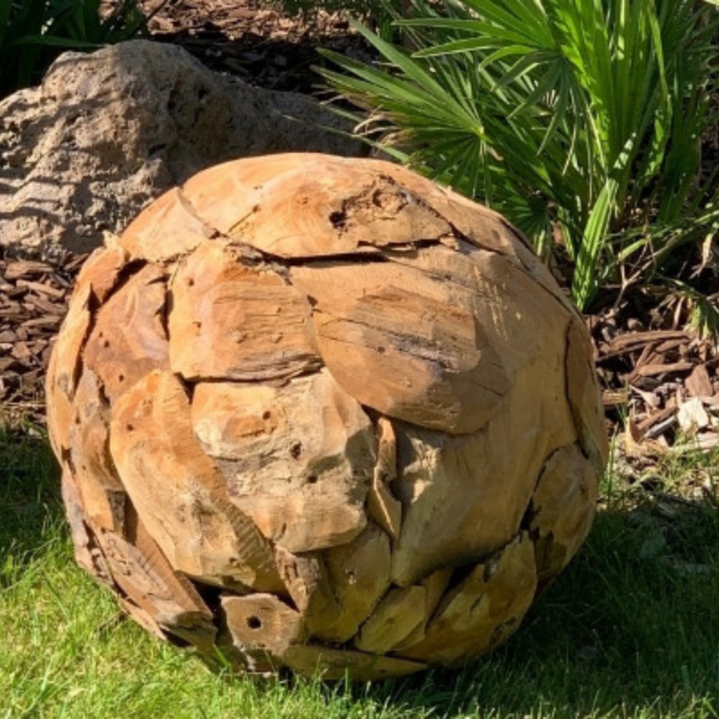Jardinex - Sphère de jardin teck - Brun 30 cm - Jardinex - Imagen 3