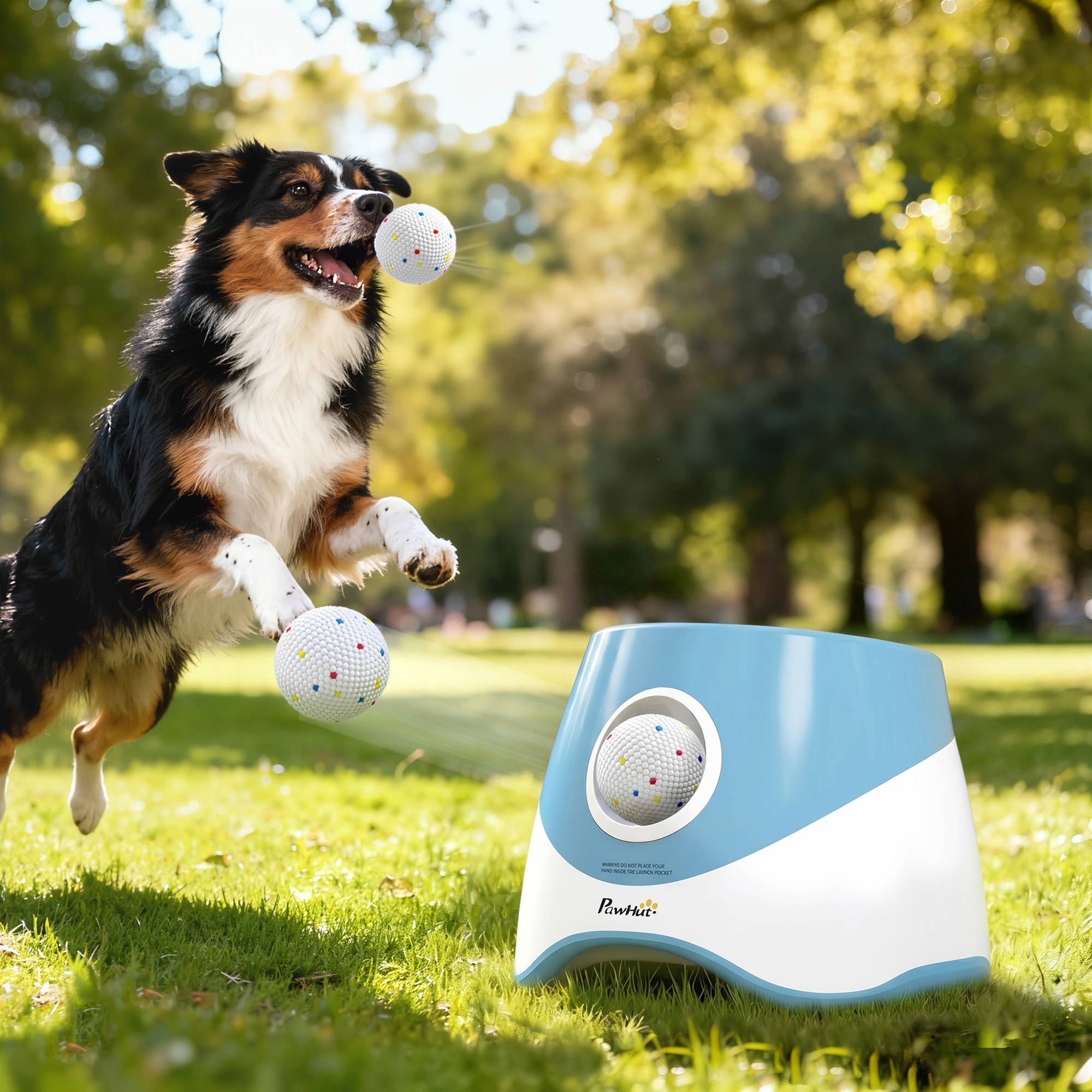 Sans Marque - Lanceur Automatique de Balles pour Chiens Petits et Moyens Bleu - Image 4