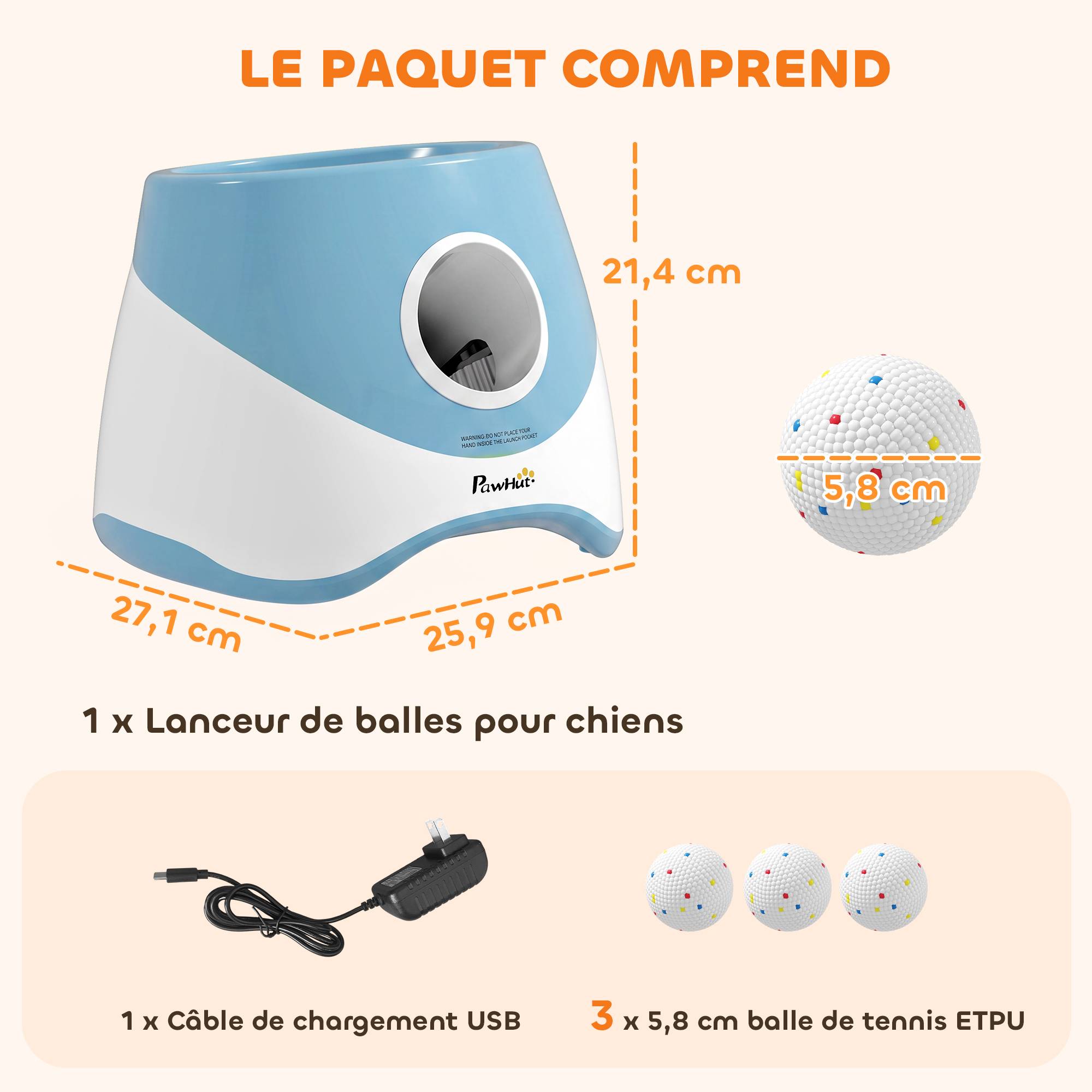 Sans Marque - Lanceur Automatique de Balles pour Chiens Petits et Moyens Bleu - Image 5