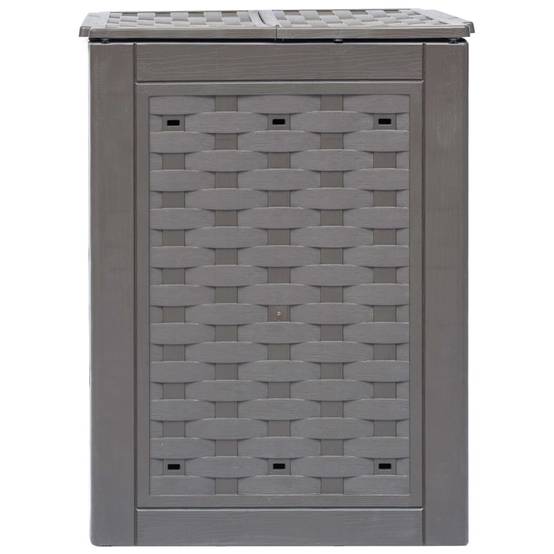 Composteur de jardin 300L plastique aspect rotin pour balcon terrasse Marron – ComfortXL Outdoor Living - Image 3