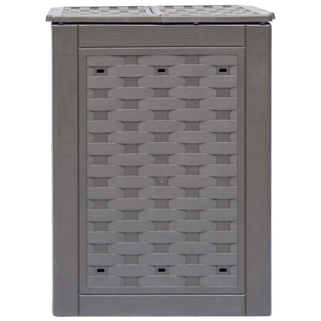 Composteur de jardin 300L plastique aspect rotin pour balcon terrasse Marron – ComfortXL Outdoor Living - Image 3