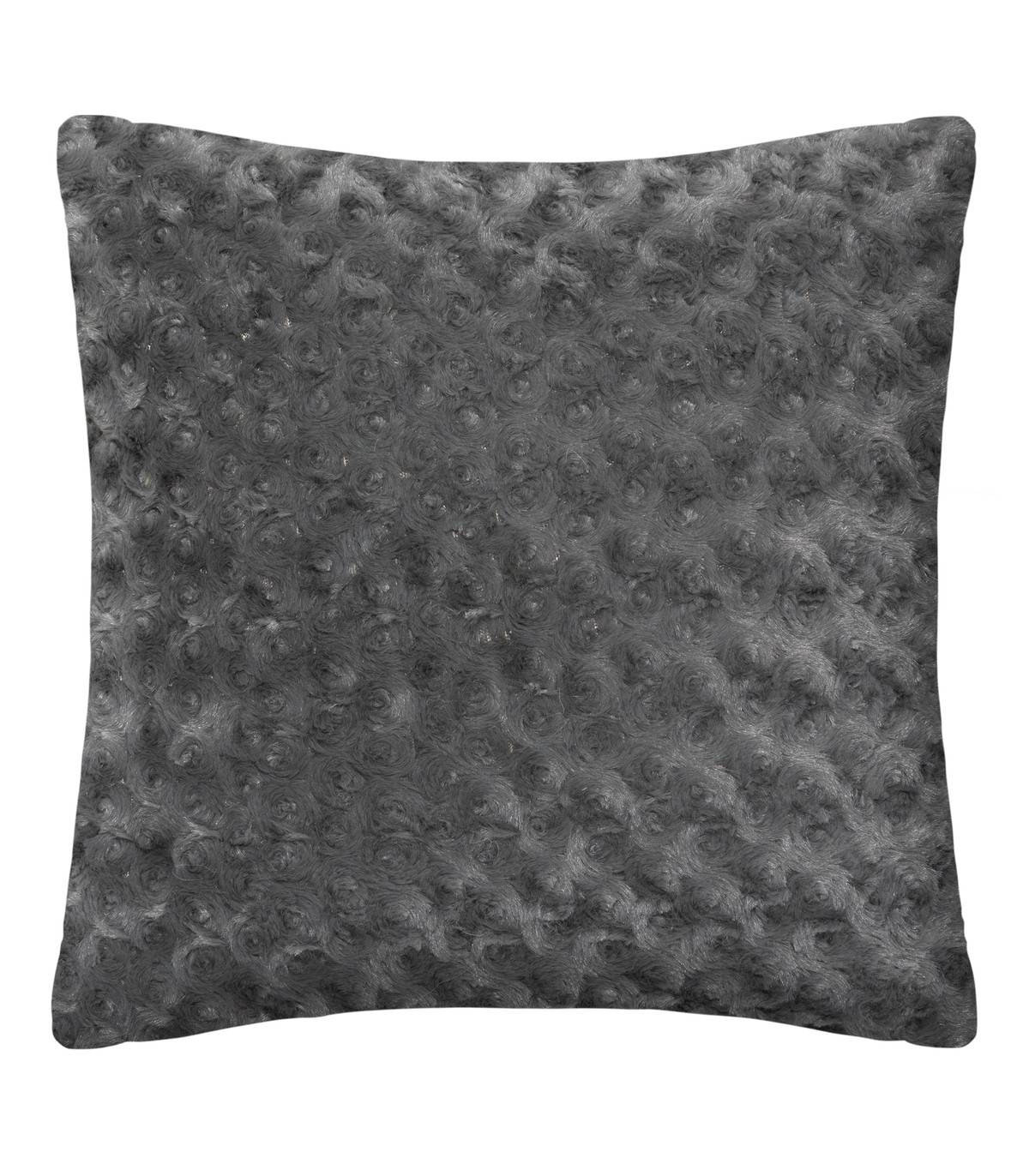 Coussin déhoussable en Fourrure Bouclée Gris Ardoise 45 x 45 cm - Imagen 1