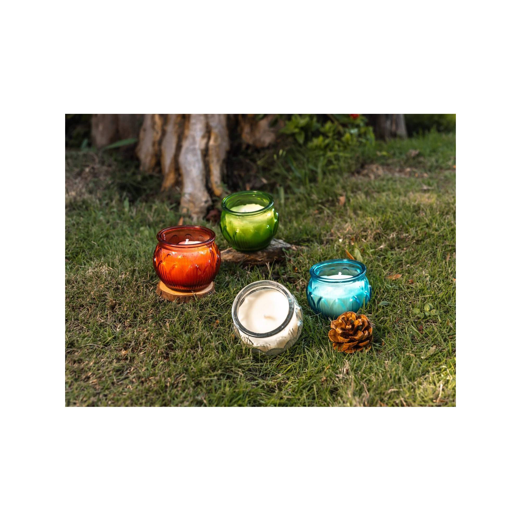 Sans Marque - Lot de 4 bougies citronnelle d'extérieure - Contre les moustiques - A la cire de soja - 7 x 5,5 cm - Image 3